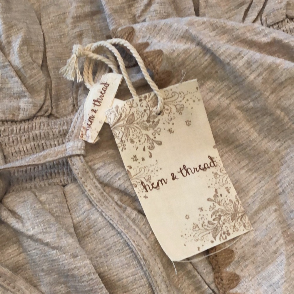 Hem & Thread Kimono Thread Detail Knit Top in Taupe Size Large - Picture 9 of 14